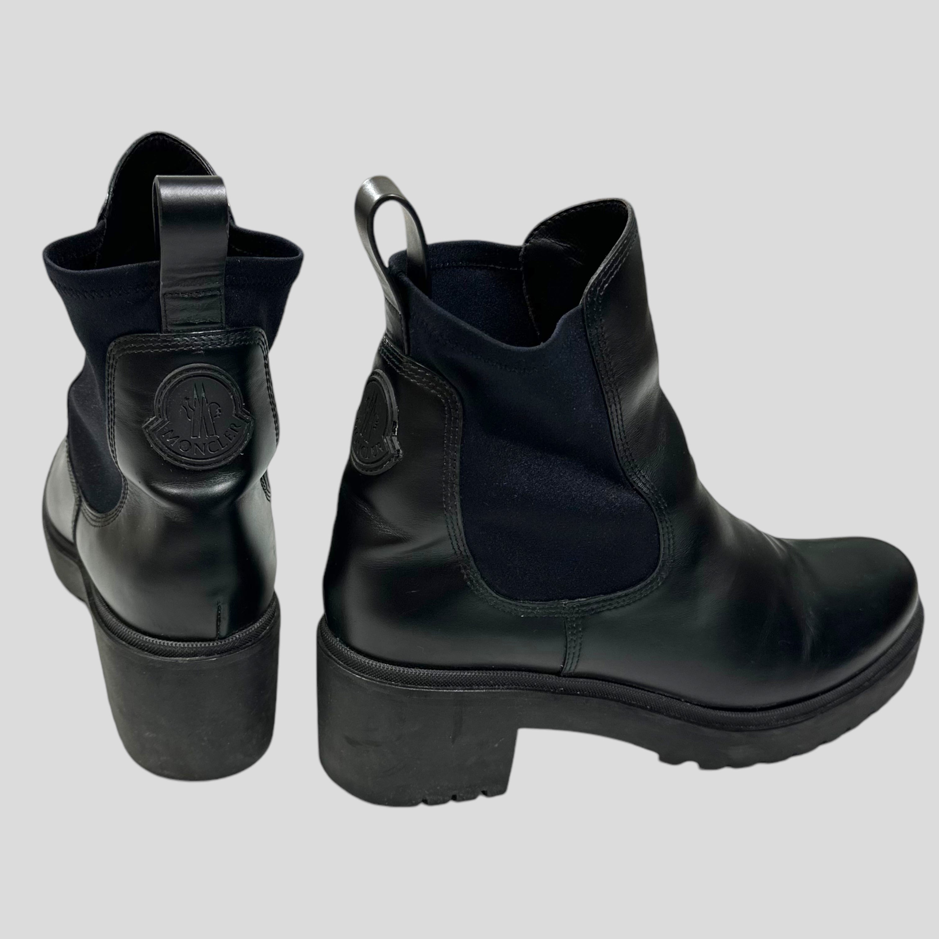 Moncler Vera Leather Chelsea Ankle Boot UK8