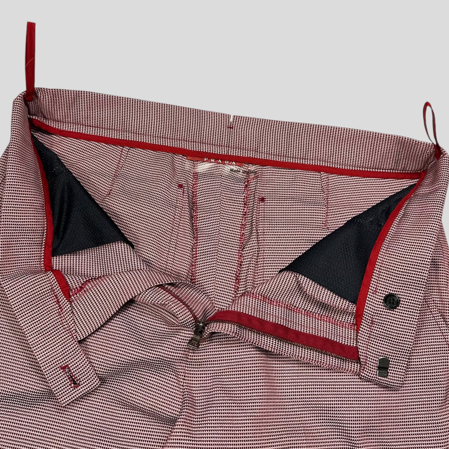 Prada Sport 2001 SAMPLE Houndstooth Stash Pocket Trousers - M