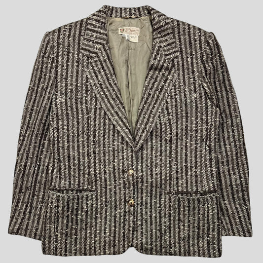 Gucci 1970’s Tweed Striped Wool Blazer Jacket - IT46 (S/M)