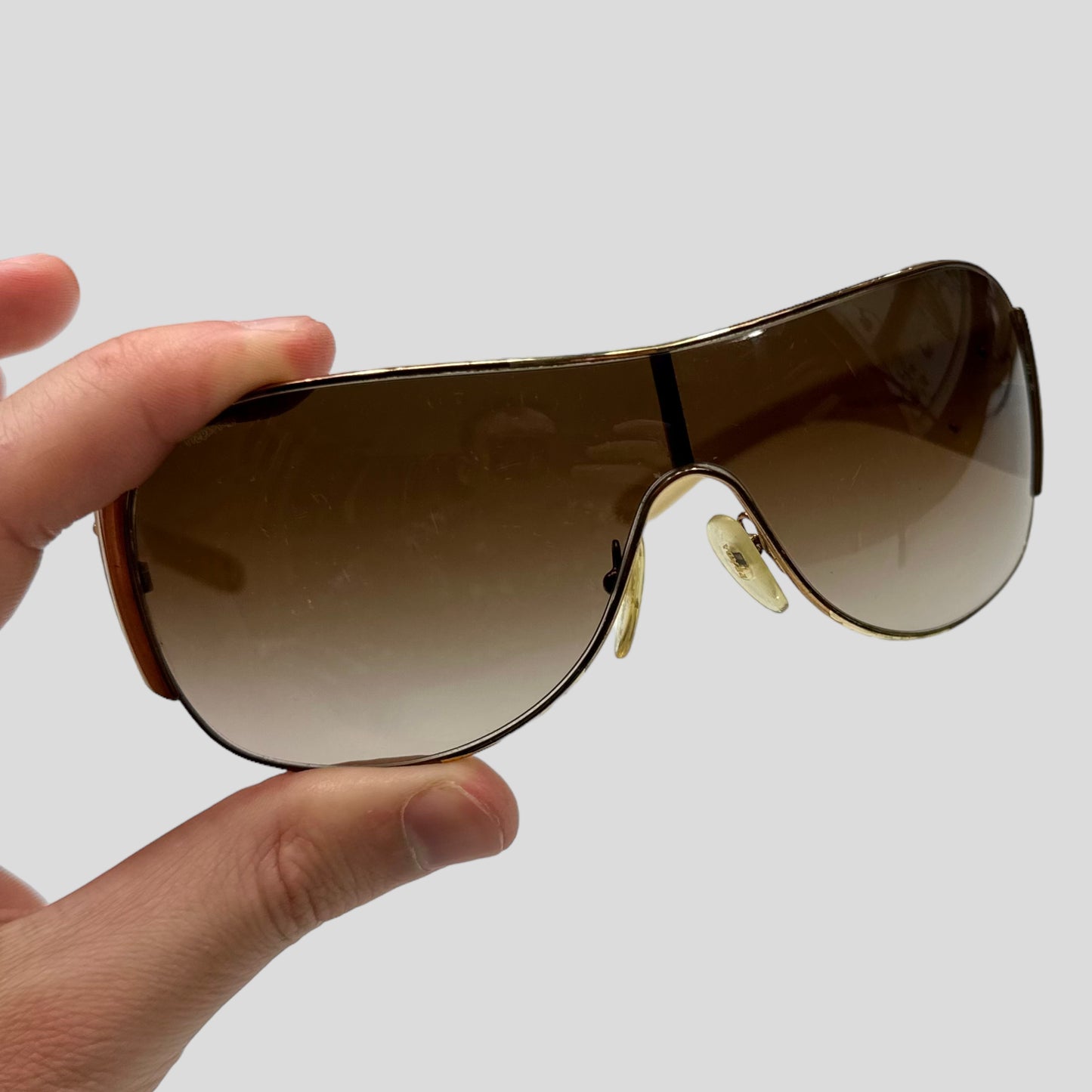 Prada Milano Logo Wraparound Sunglasses