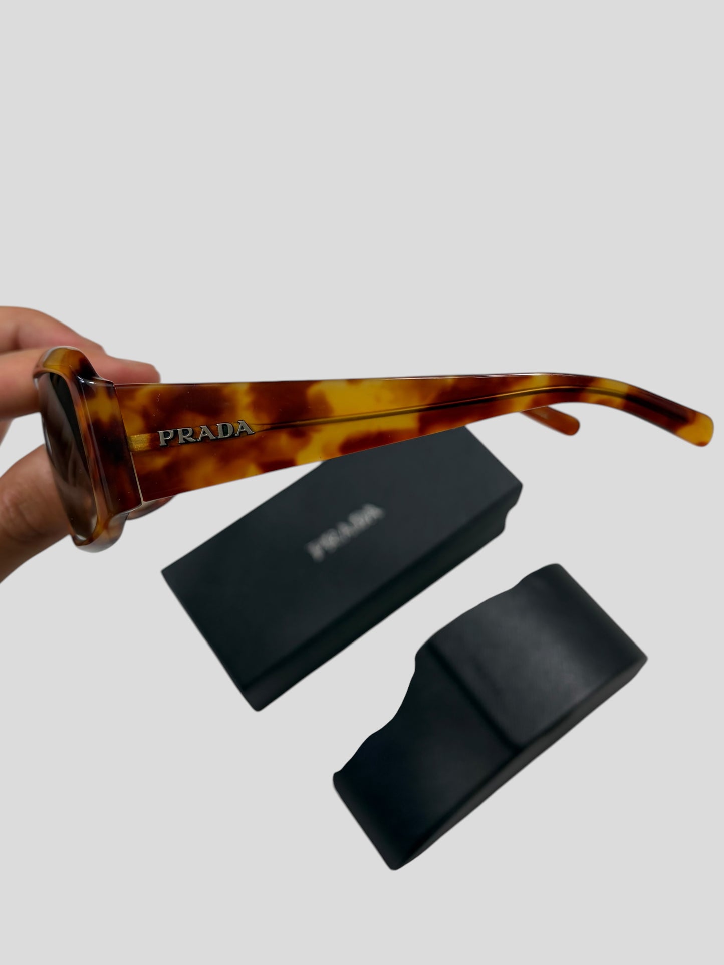 Prada Tortoiseshell Logo Square Sunglasses