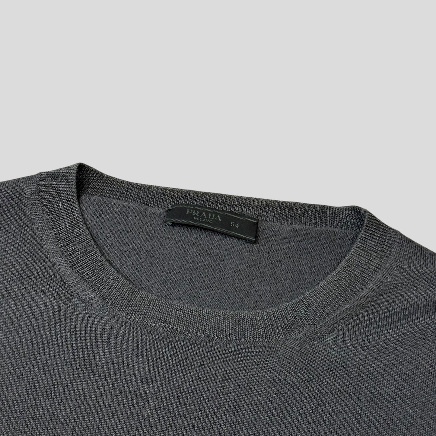 Prada 2015 Tri-colour Virgin Wool Lightweight Crewneck Jumper - M/L