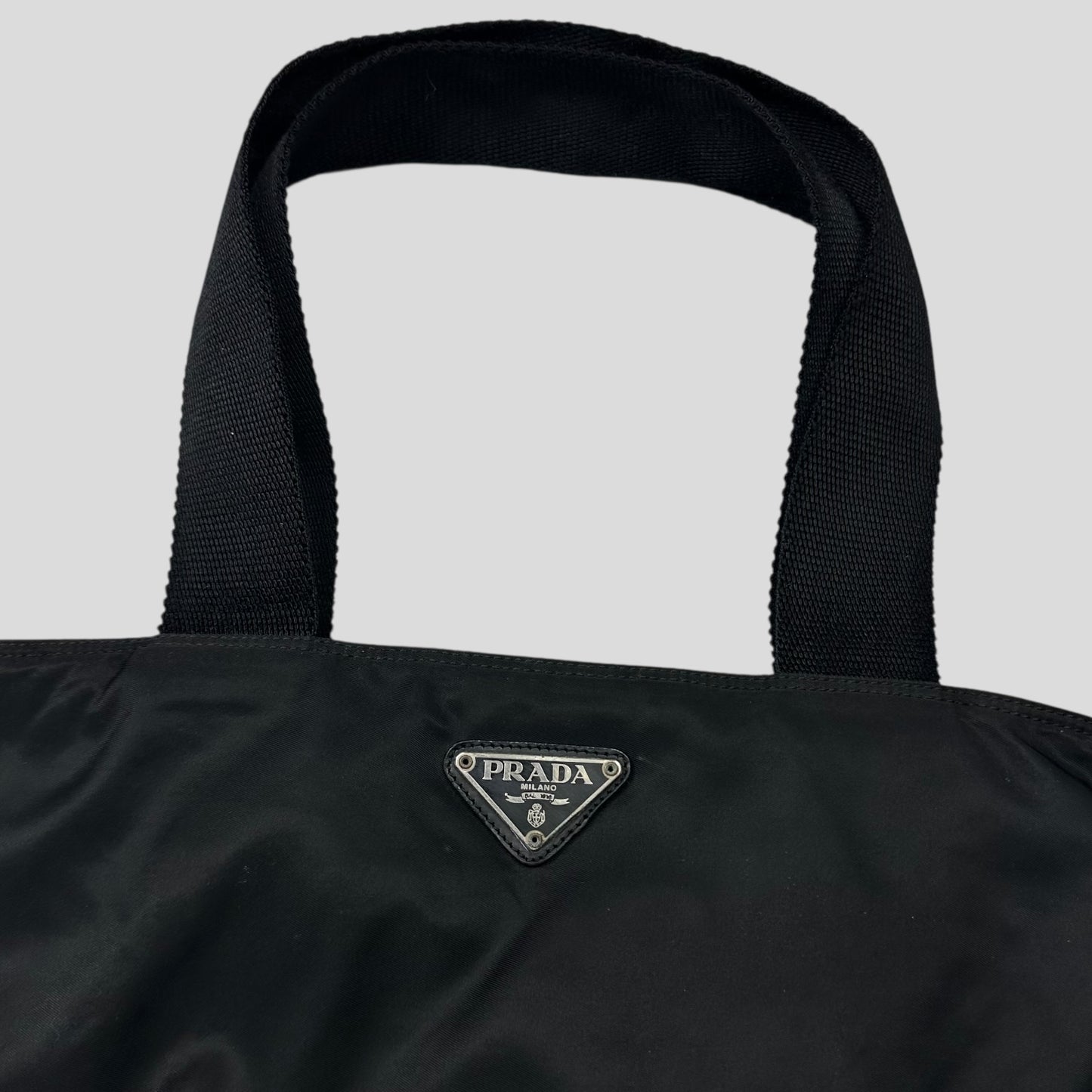 Prada Milano 90’s Black Nylon Tote Bag