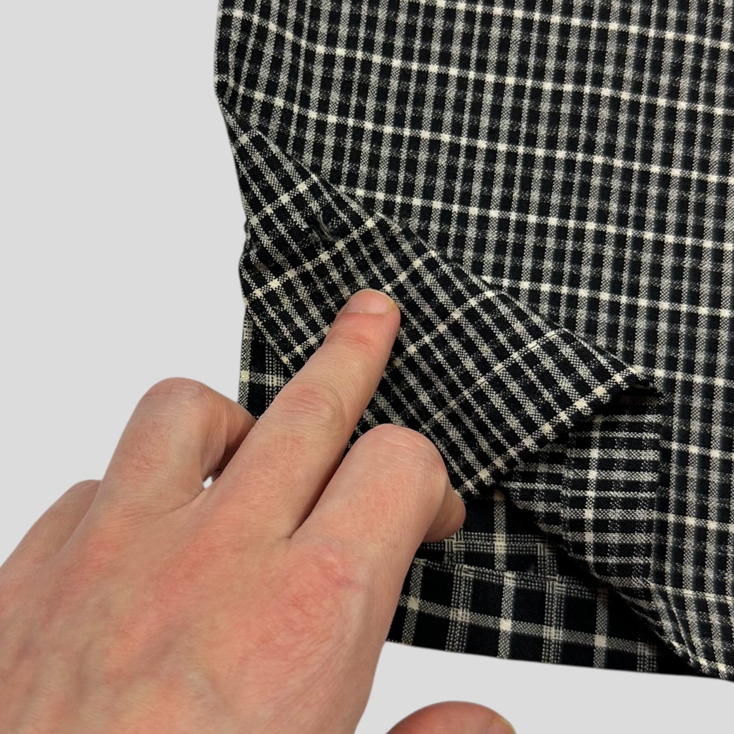 Comme Des Garçons Homme 90’s Wool Double Plaid Boxy Shirt - XL