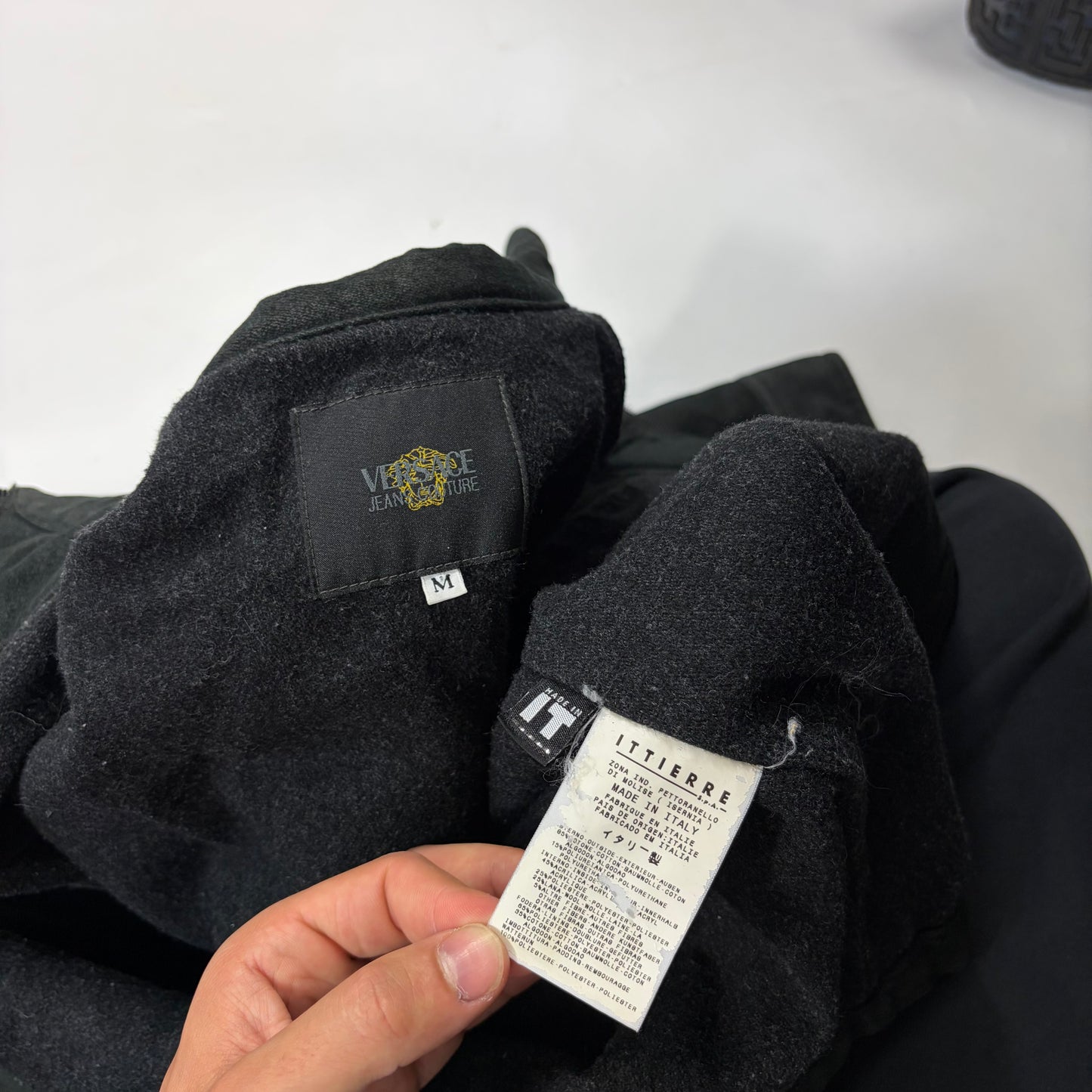 Versace VJC 00’s Moleskin Cotton Asymmetric Stud Pocket Jacket - M