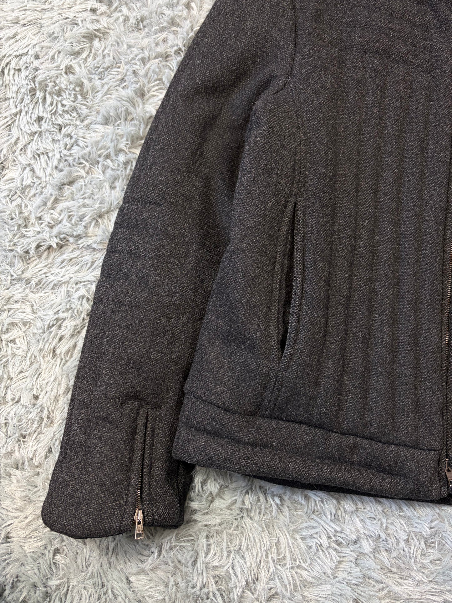 Gucci by Tom Ford AW00 Wool 3D Ribbed Runway Biker Jacket - IT50