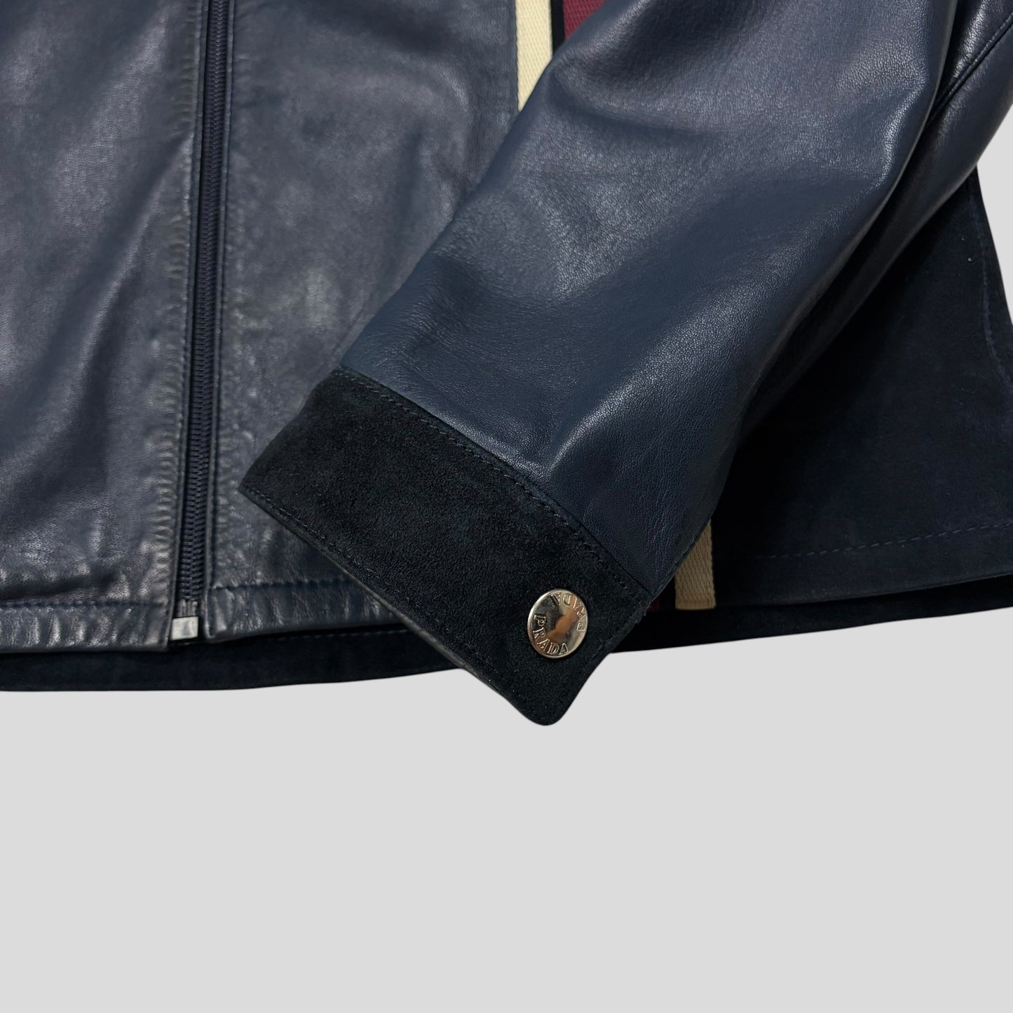 Prada Milano SS00 Runway Leather Racer Moto Jacket - S