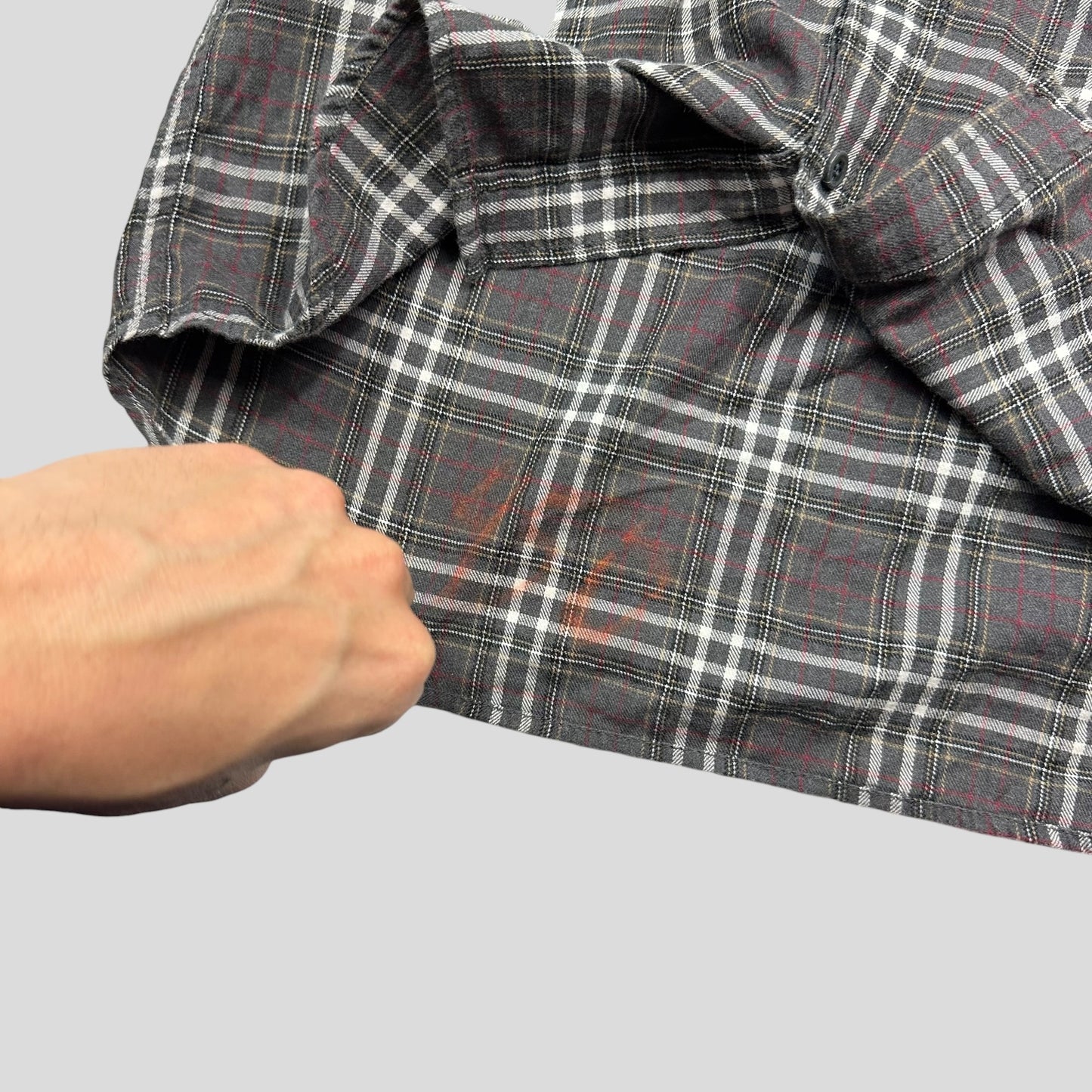 Final Home AW08 Grey Nova Check Pocket Logo Shirt - S