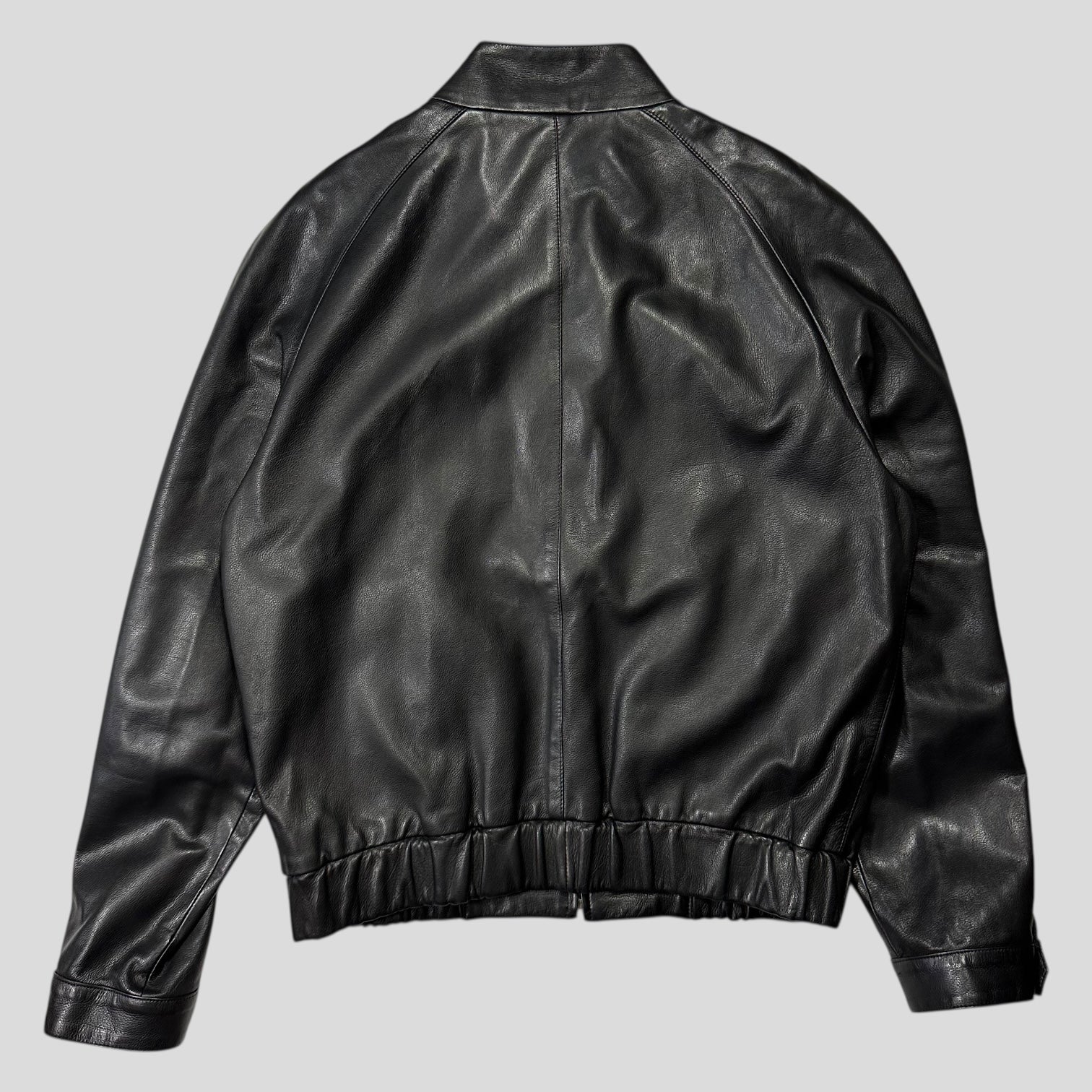 ジャケット・アウター PRADA 2000s Napa leather Harrington JKT Prada Milano 00's Boxy Calf Leather Harrington Jacket - IT52 (M