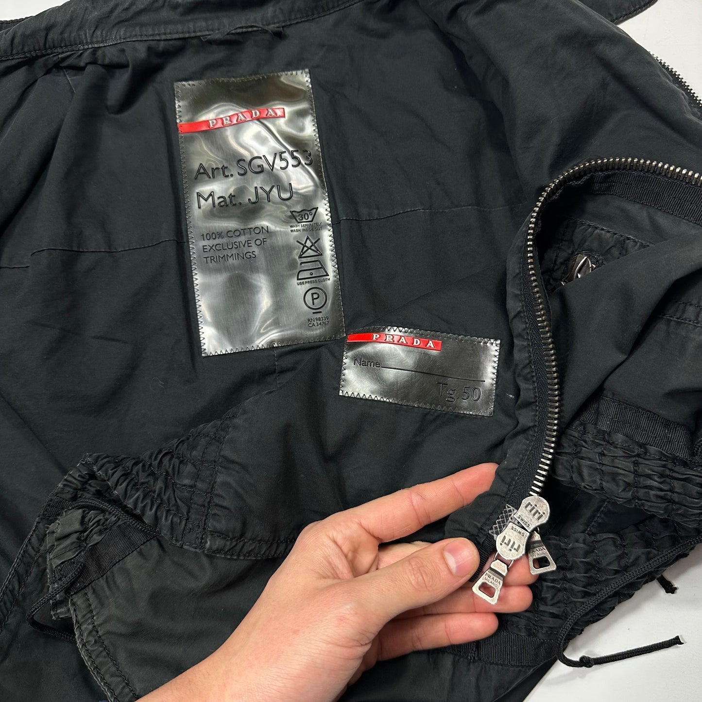 Prada Sport 00’s Tassle Detailed Cotton Multipocket Biker Jacket - IT50 (M)