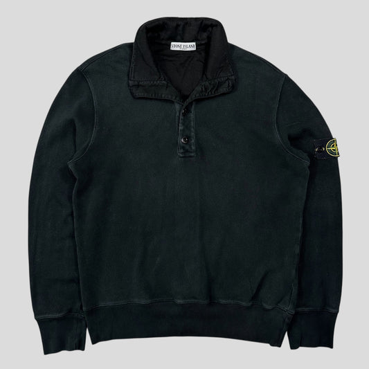Stone Island AW09 Heavy Cotton 1/4 Button Pullover Jumper - L
