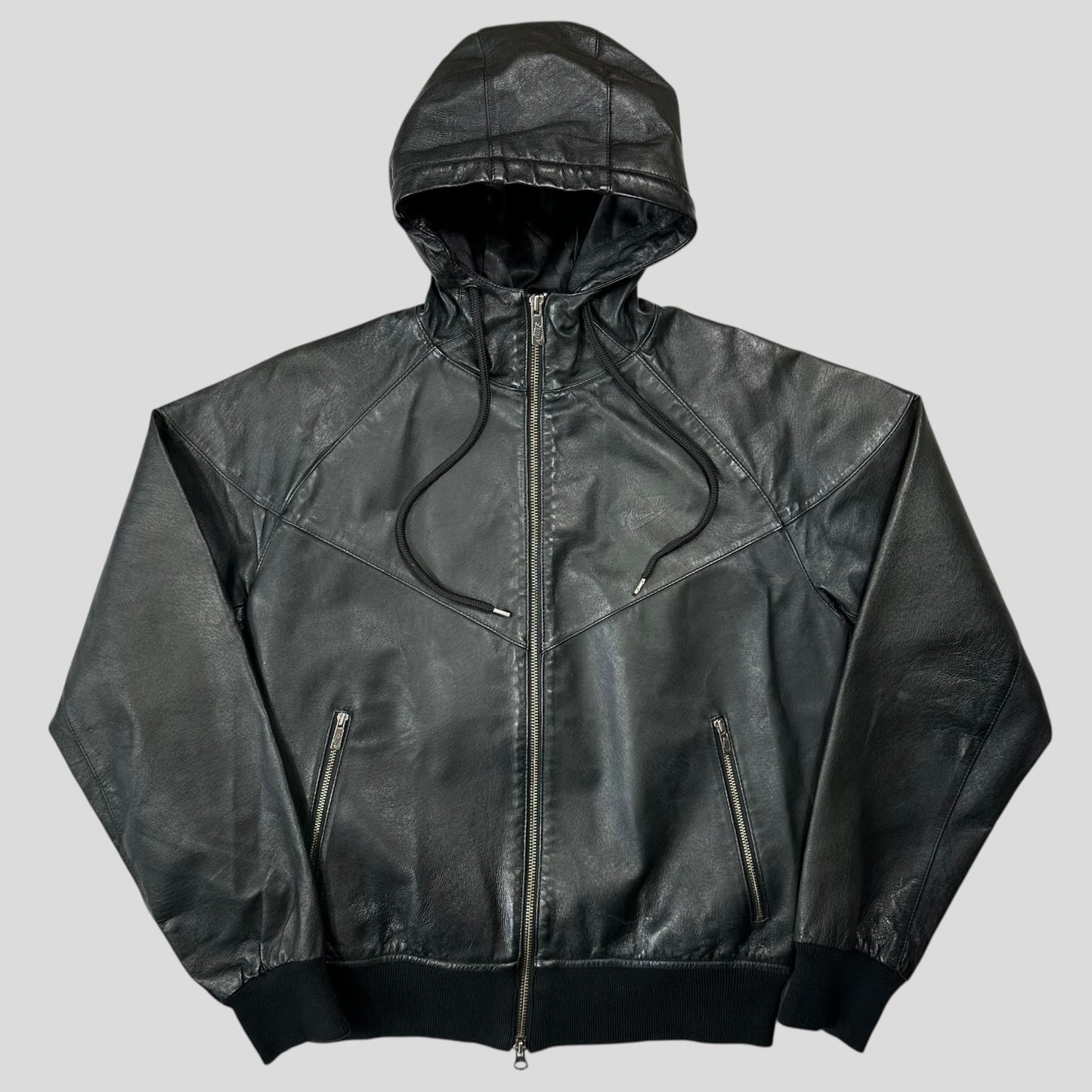 Nike 2007 Tony Spackman Leather Boxy Bomber Jacket - S