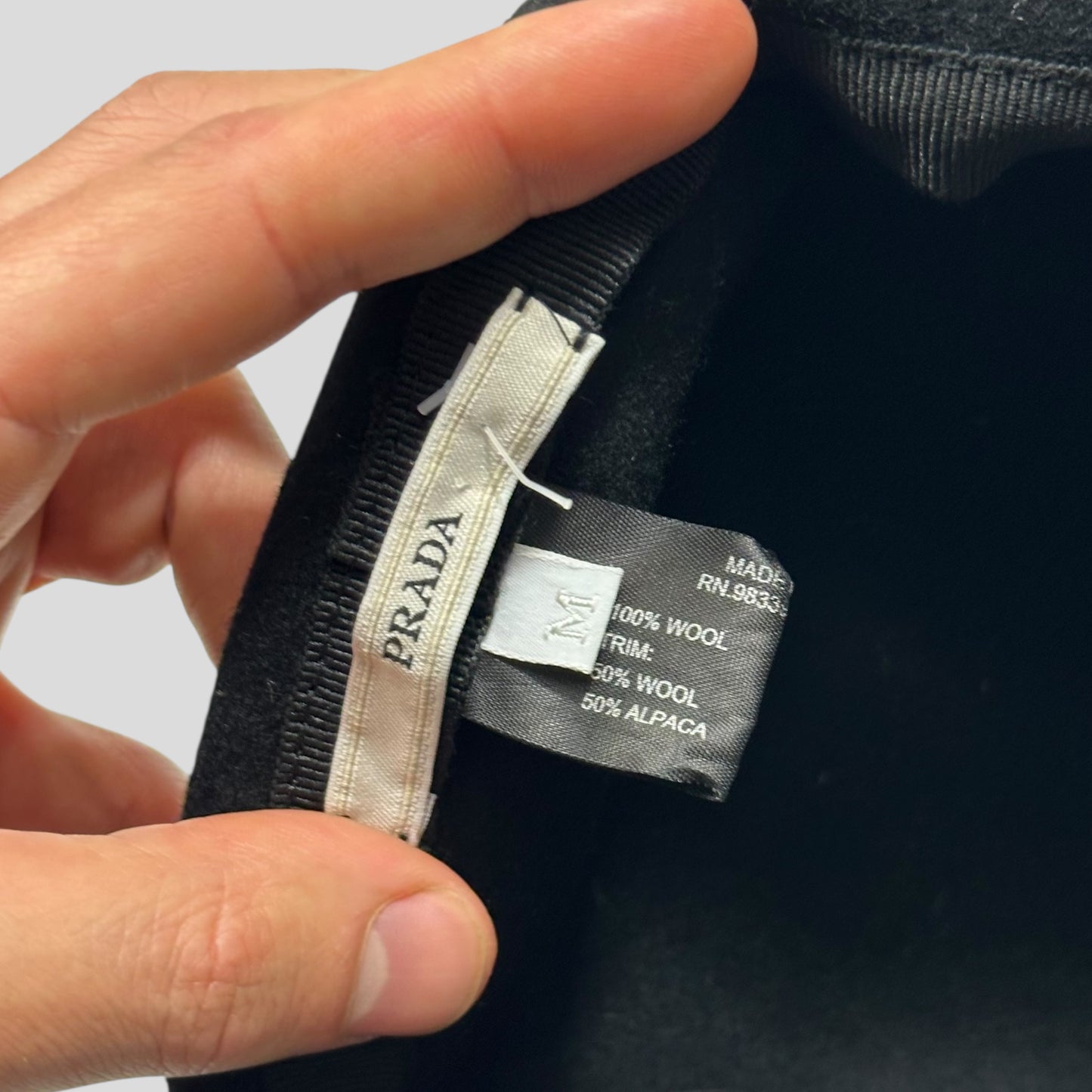 Prada AW05 Crochet Alpaca Wool Beret Hat - M