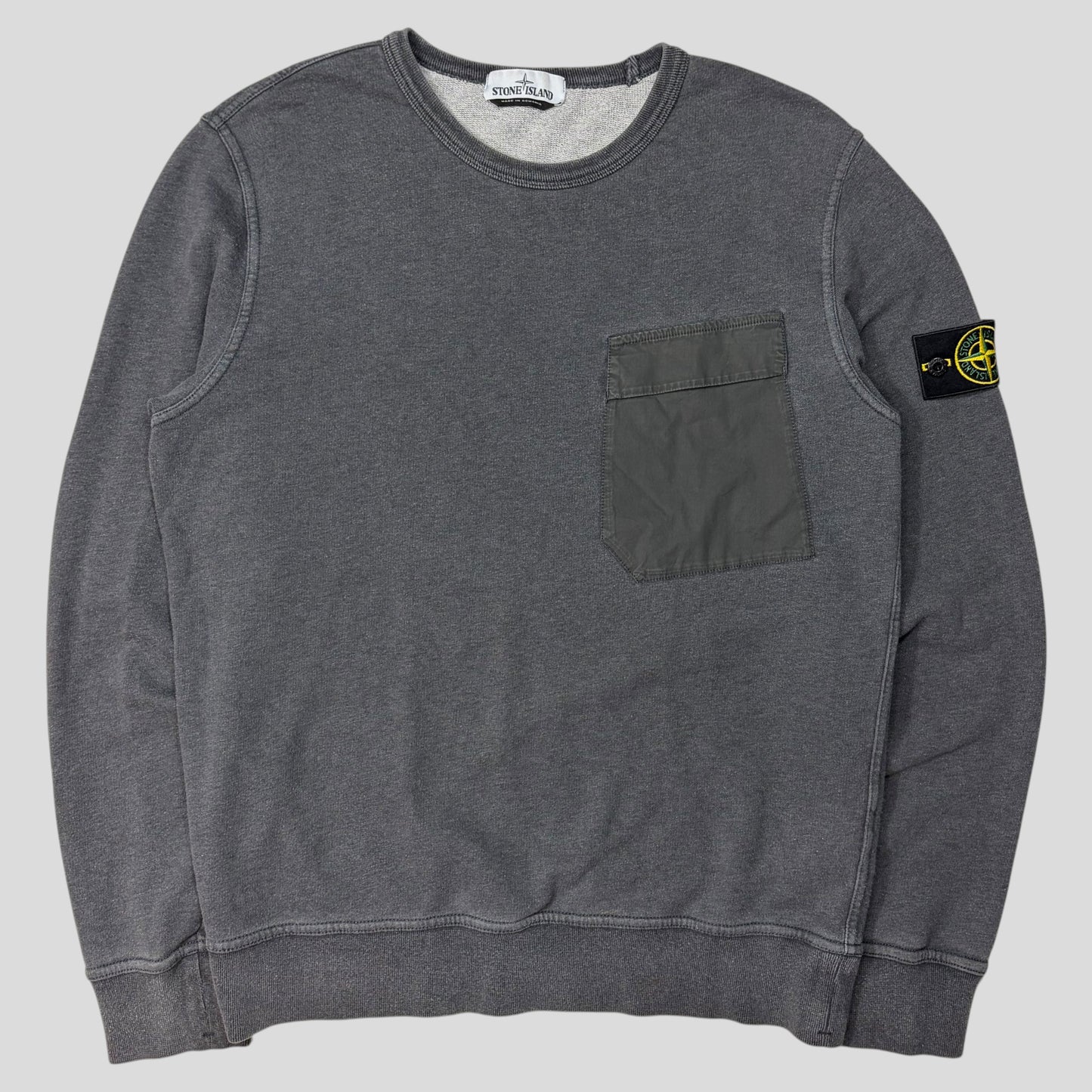 Stone Island 2018 Cargo Pocket Grey Sweatshirt - L