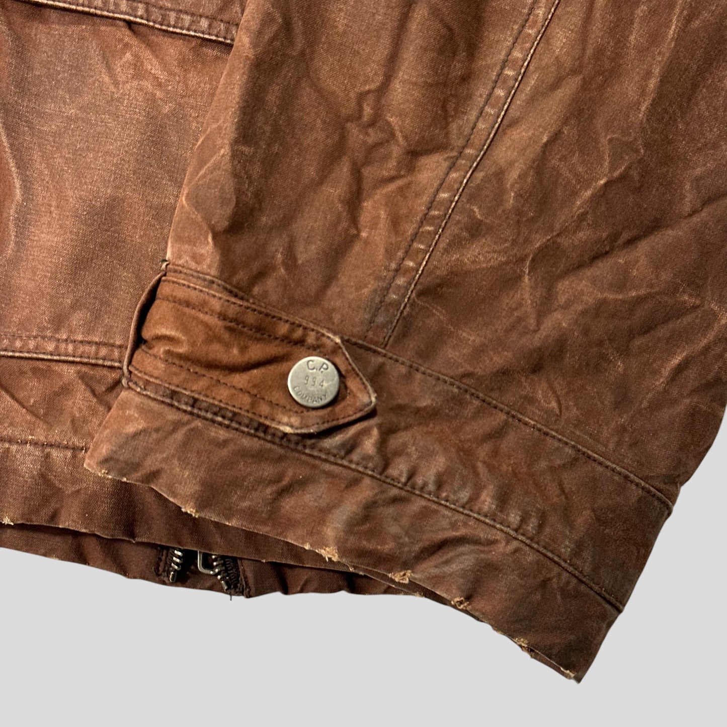 CP Company 1994 Waxed Heavy Cotton Flannel Lined Work Jacket - IT48 (L/XL)