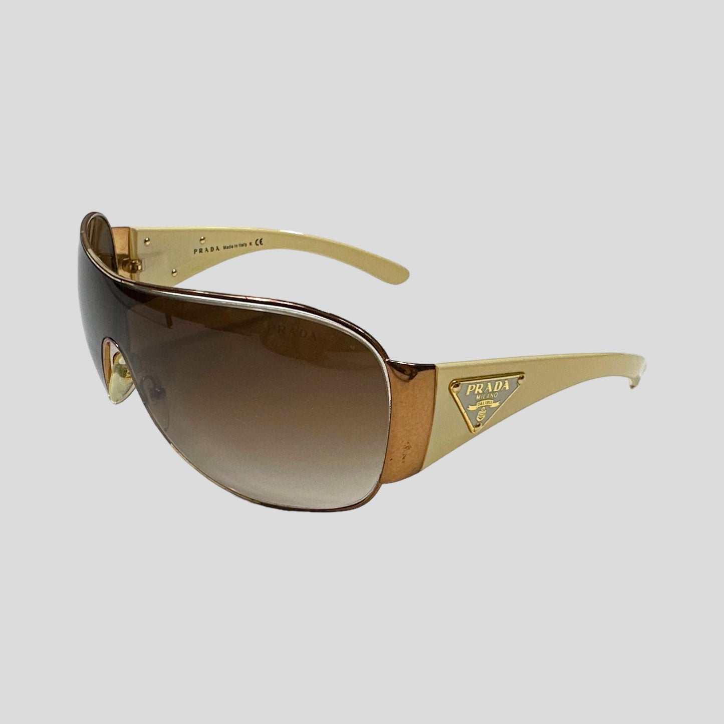 Prada Milano Logo Wraparound Sunglasses