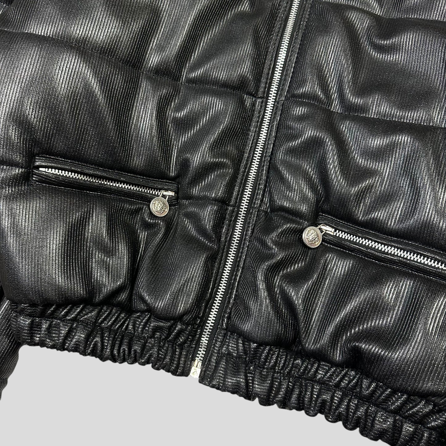 Versace VJC 90’s Liquid Silk Ribbed Cropped Puffer - S/M