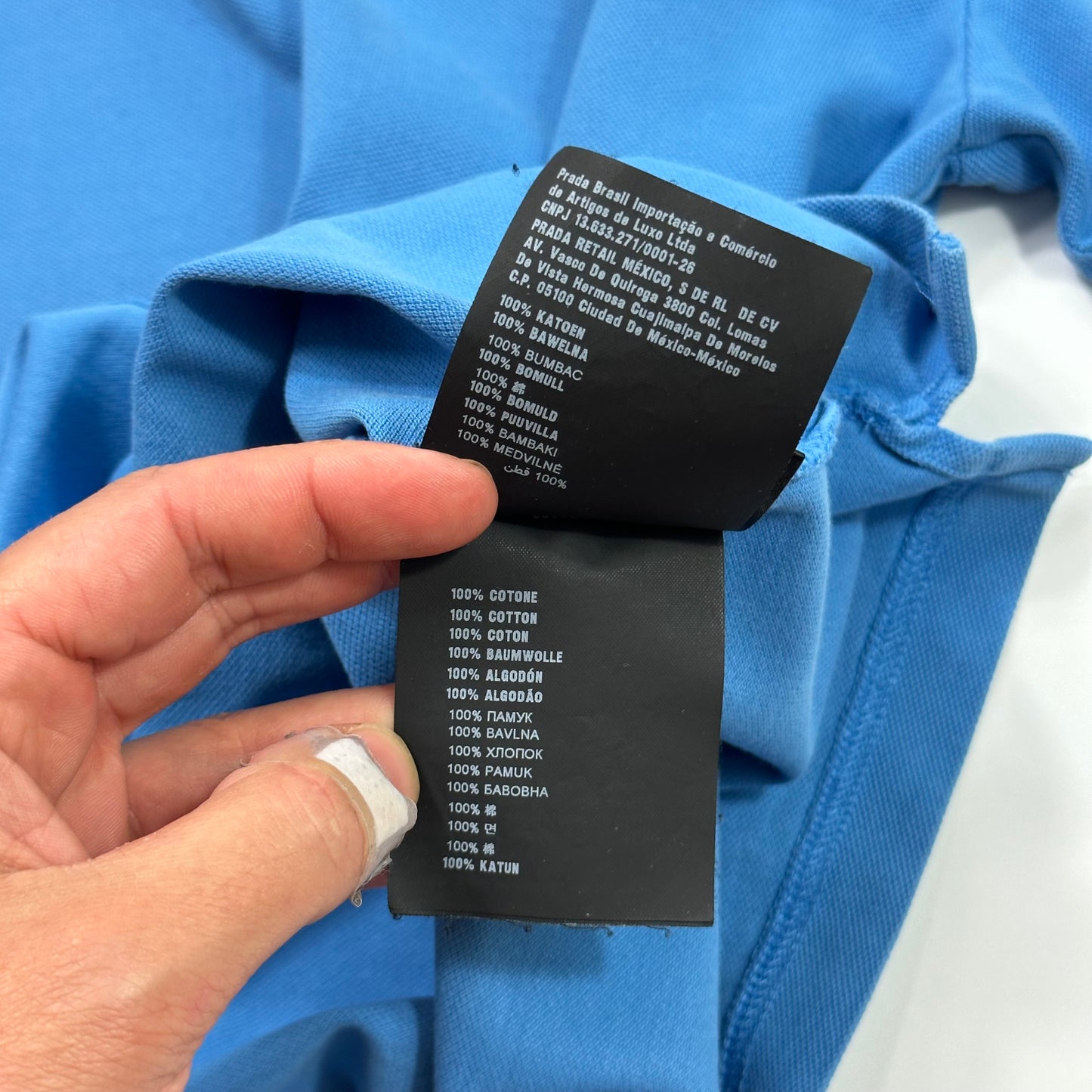 Prada 2018 Aqua Blue Polo Shirt - S