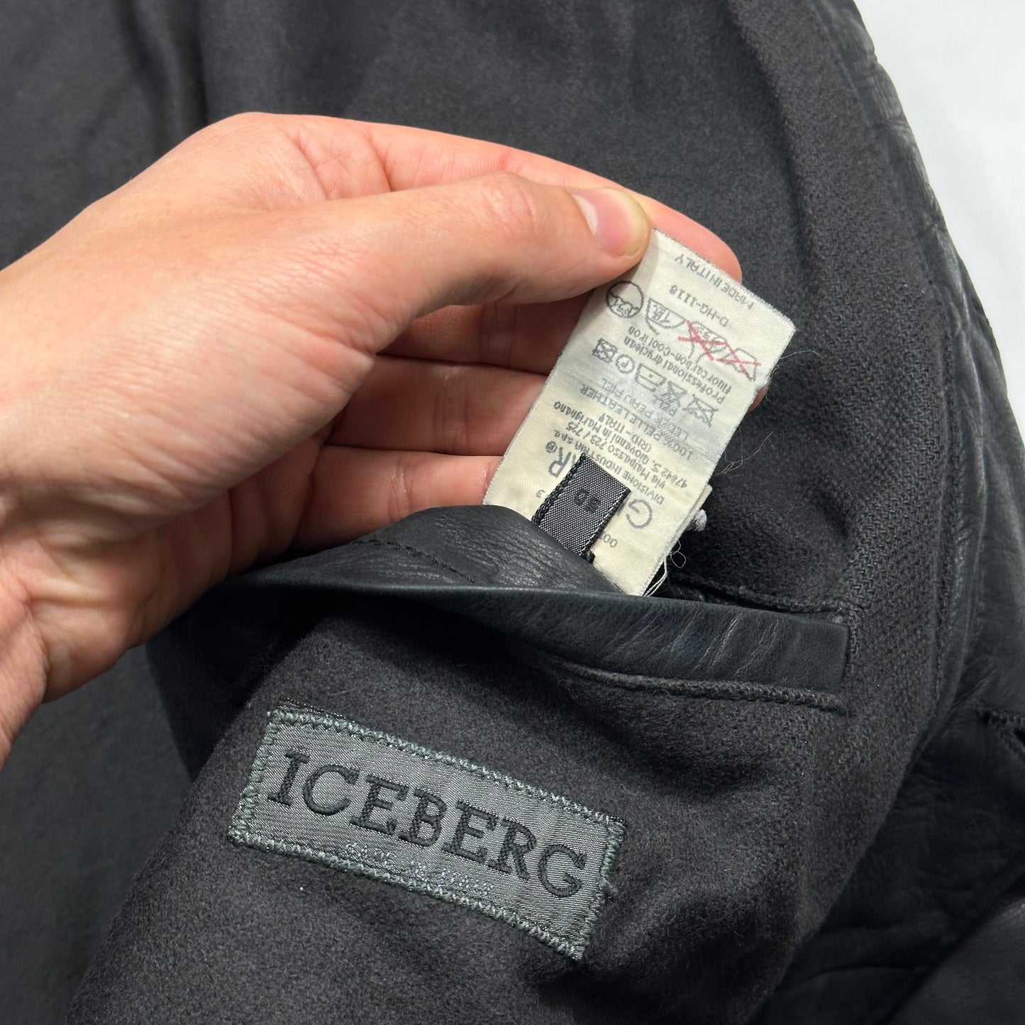 Iceberg 90’s Wool Lined Leather Harrington Work Jacket - L