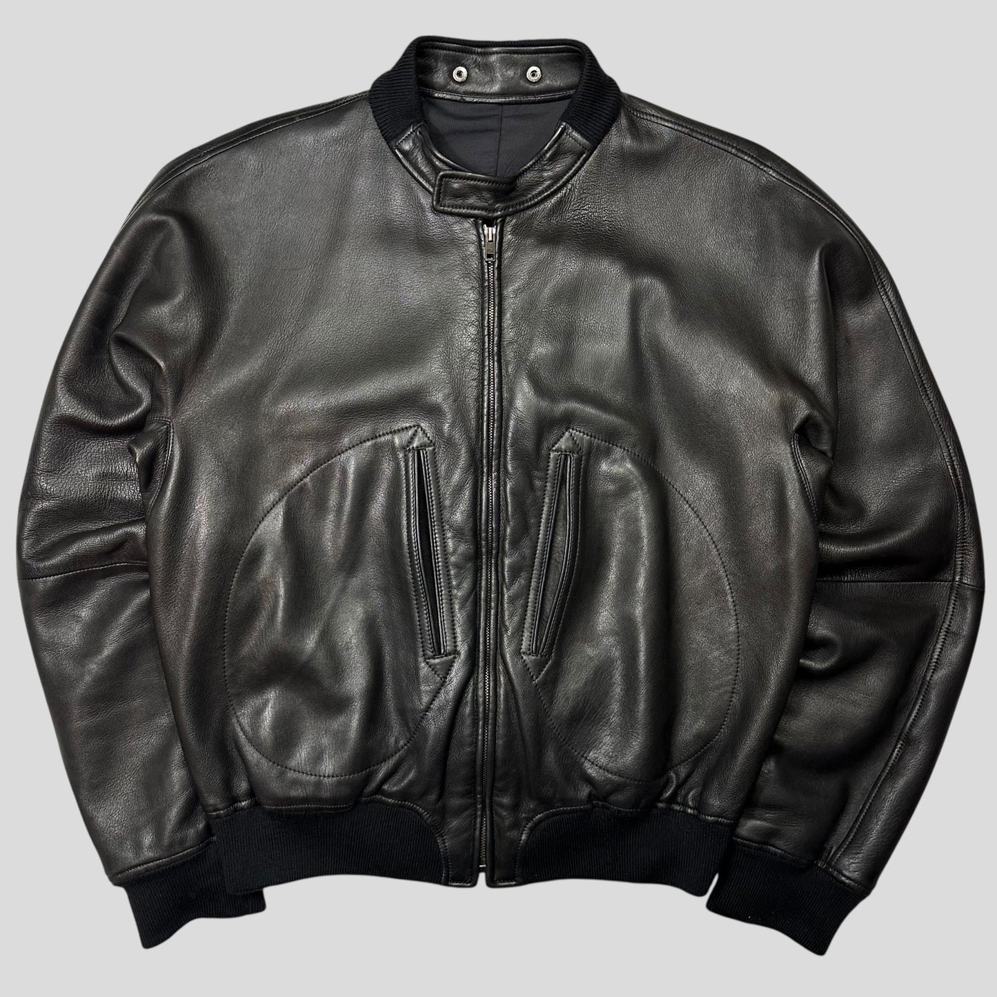 Gucci by Tom Ford FW03 Leather + Silk Pleated Padded Flight Jacket - IT50 (M/L)