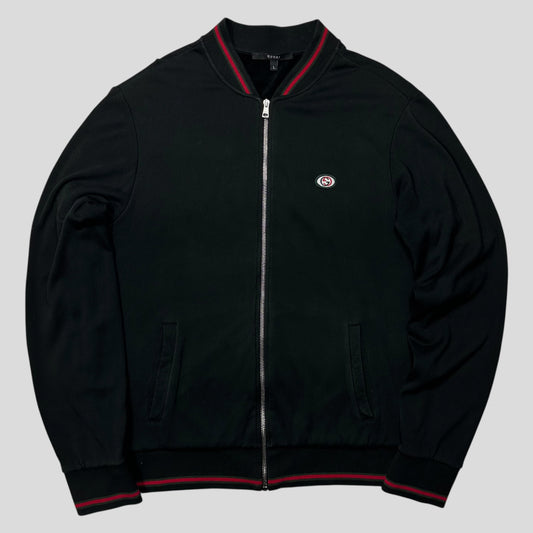 Gucci 2008 GG Logo Web Teddy Cotton Lined Track Jacket - M/L