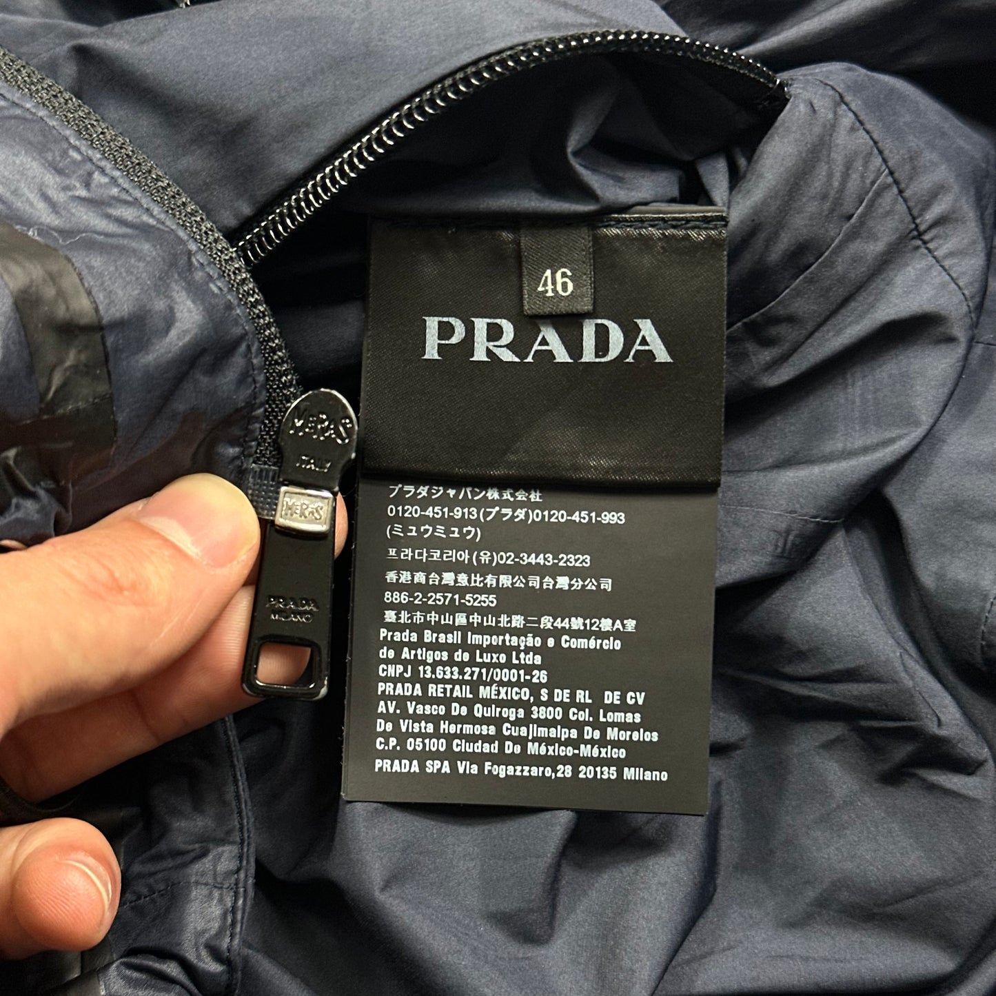 Prada 2020 Rubber Logo Taped Seam Windbreaker Jacket - M