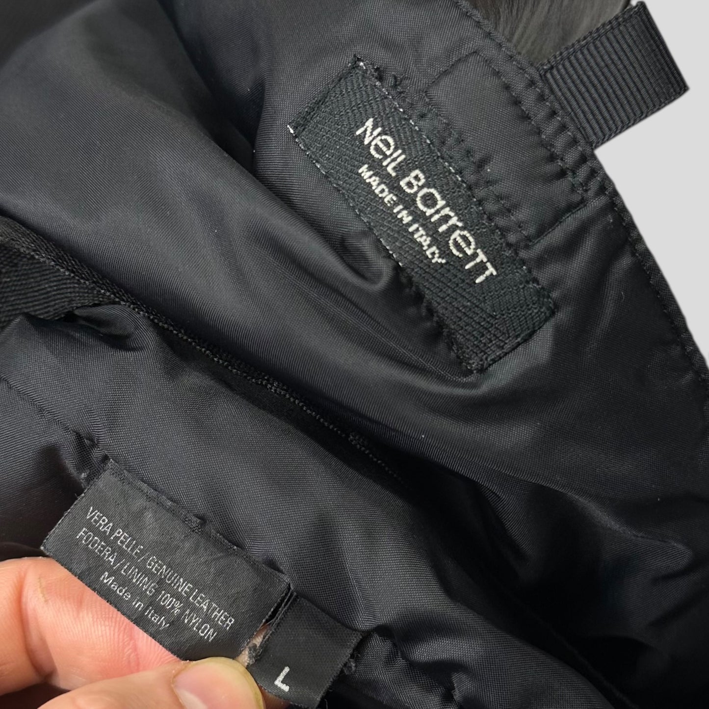 Neil Barrett AW00 Leather Moto Backpack Jacket - M/L