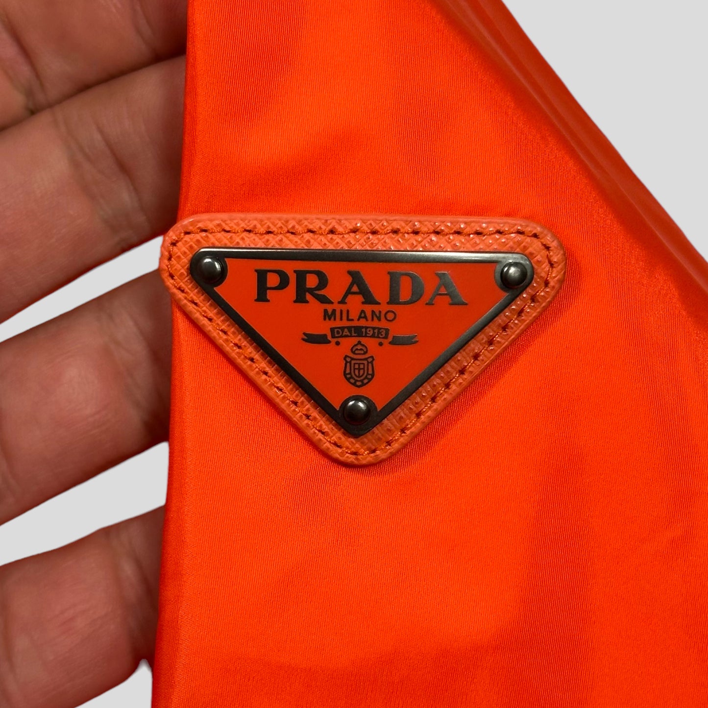 Prada Milano 2019 Laminated Orange Nylon K-way Windbreaker - XXL