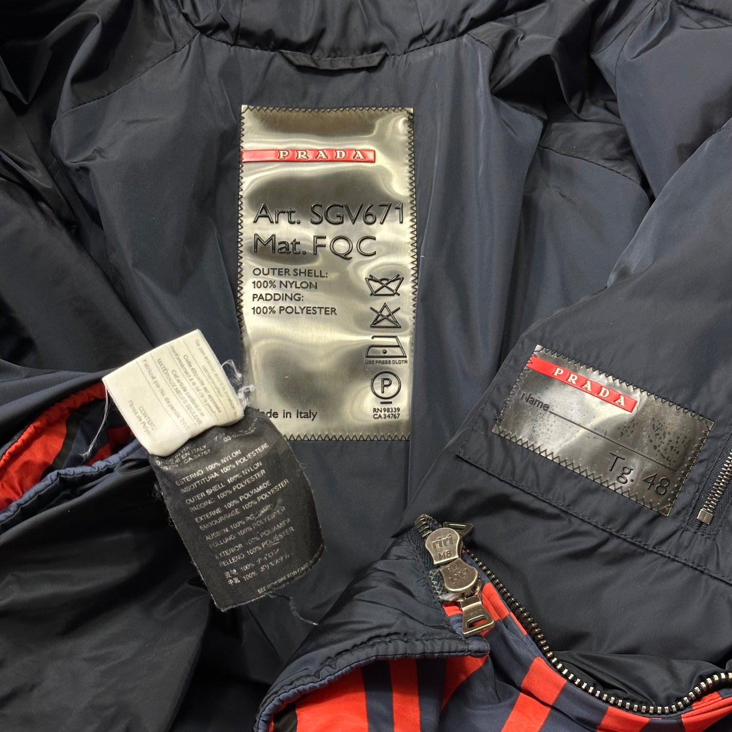 Prada Sport 00’s Vibrations Nylon Down Puffer Jacket - IT48 (M)