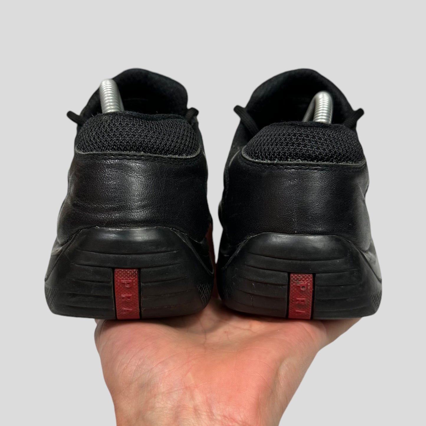 Prada Americas Cups Triple Black Leather - UK9/9.5