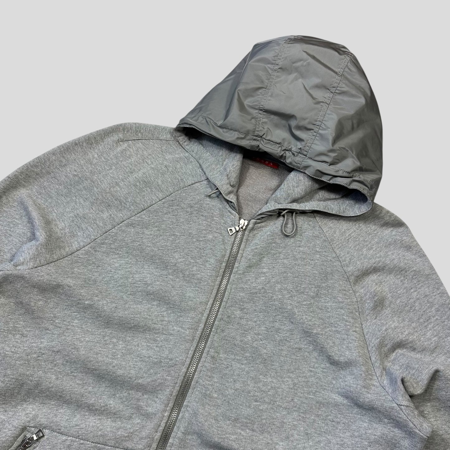 Prada Sport 2007 Nylon Hooded Zip-up Hoodie Jacket - XXL