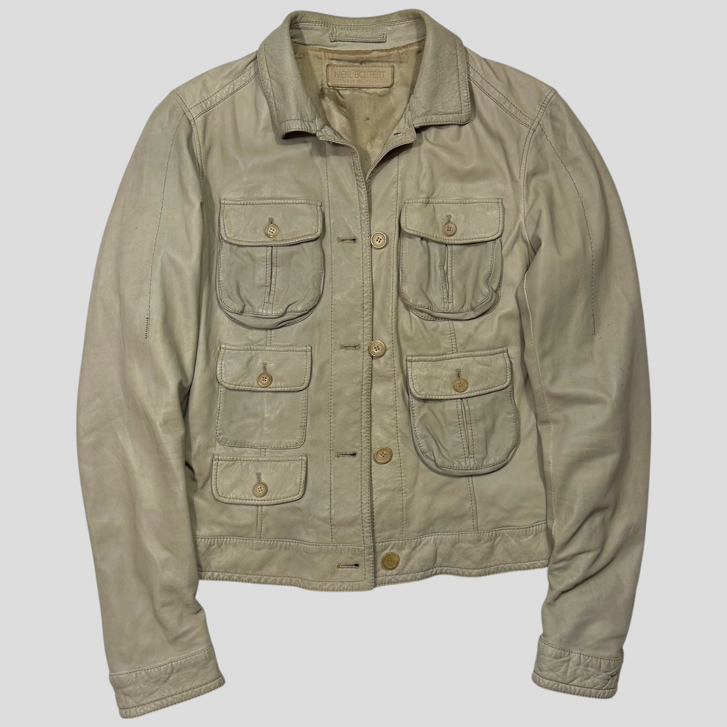 Neil Barrett 00’s Brad Pitt Leather Multipocket Moto Jacket - XS/S