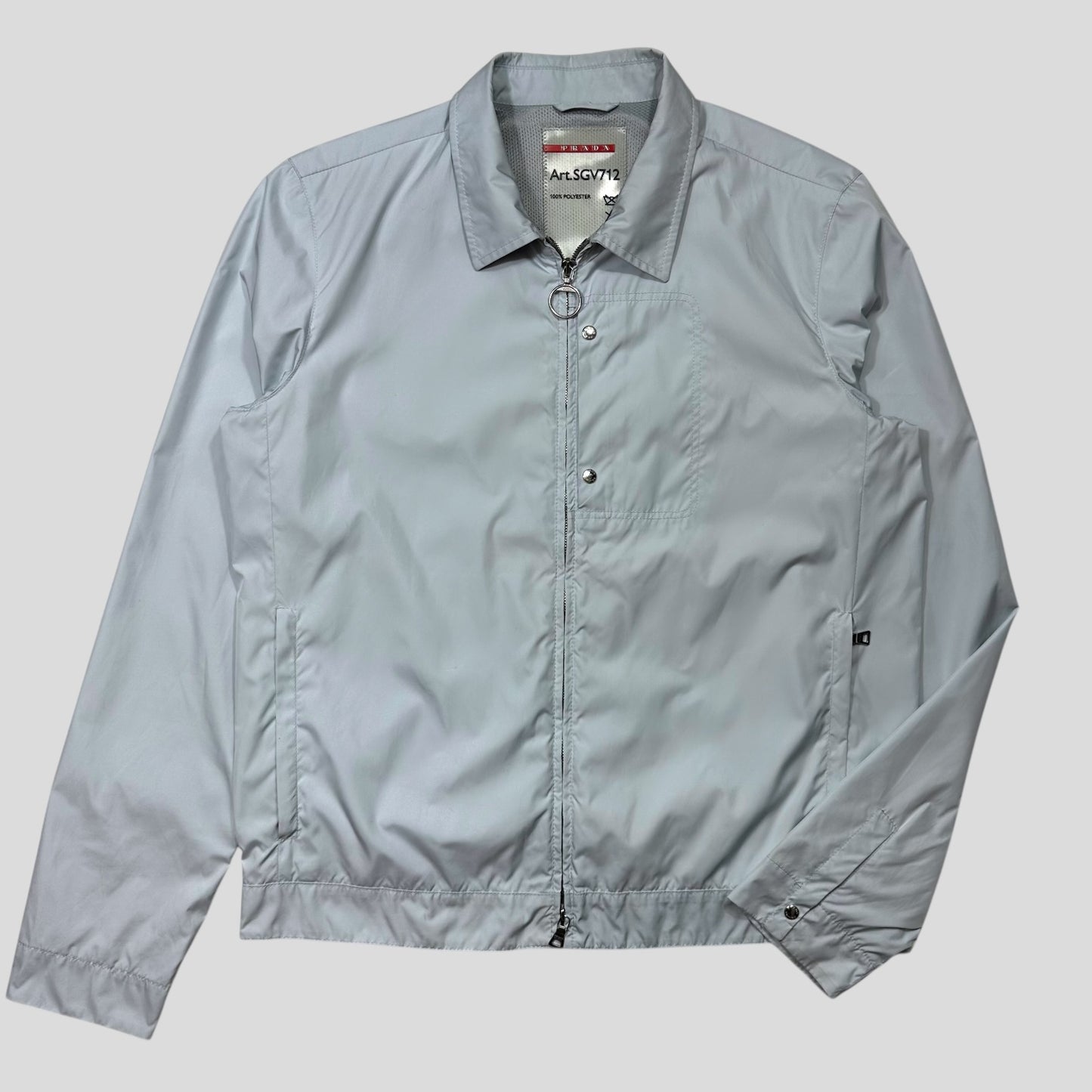 Prada Sport 00’s Ice Blue Stash Pocket Soft Nylon Work Jacket - IT52 (L)