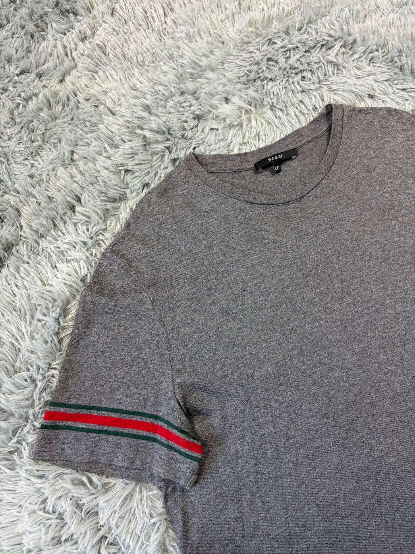 Gucci 2010s Web Stripe Grey T-shirt - L
