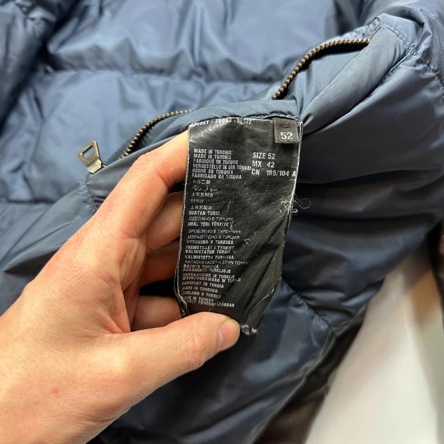 Prada Milano 2012 Leather Reversible Triangle Logo Nylon Puffer Jacket - L