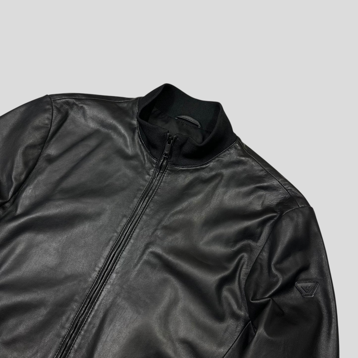 Emporio Armani 2018 Lambs Leather Bomber Jacket - M/L