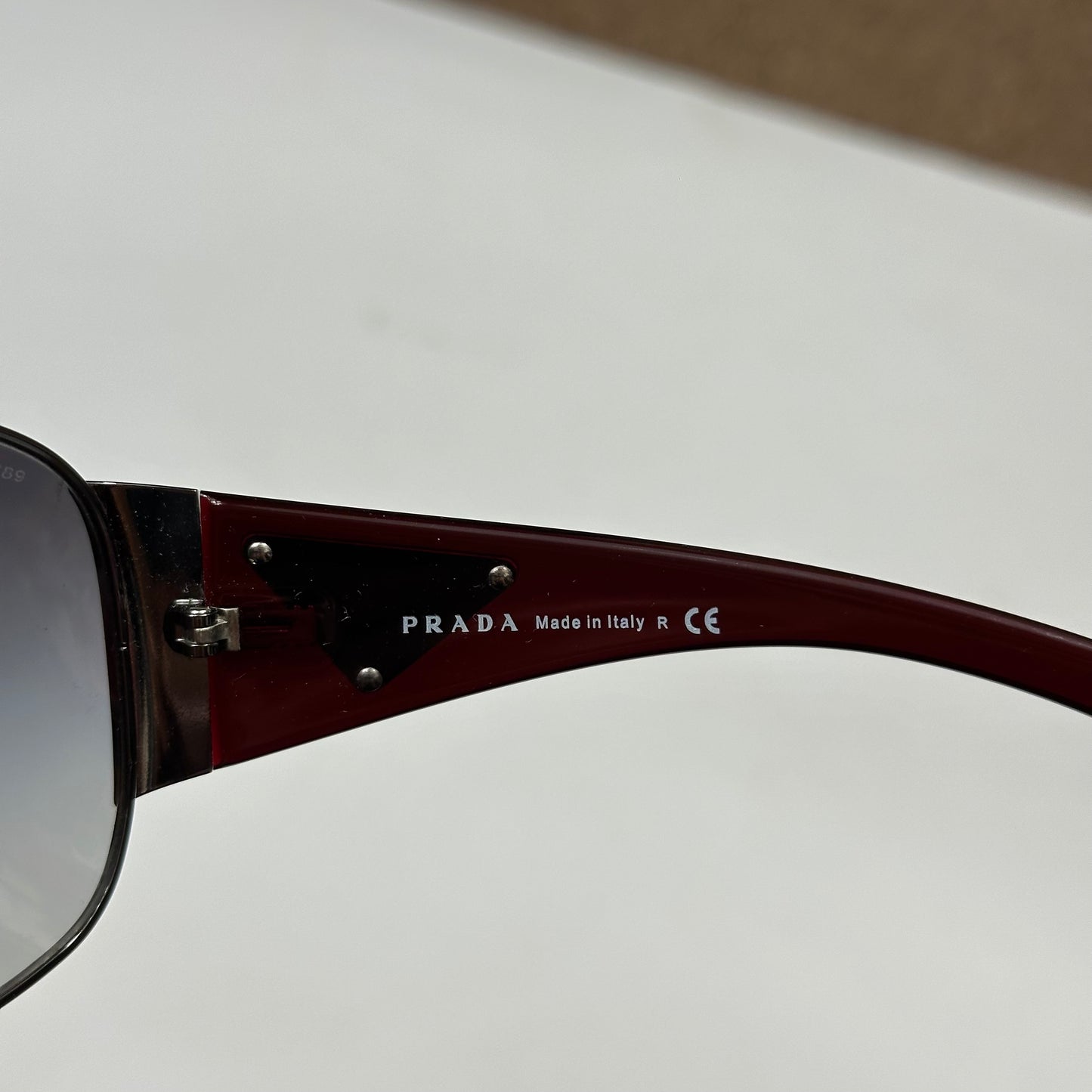 Prada Milano 00’s Triangle Logo Gradient Shield Sunglasses