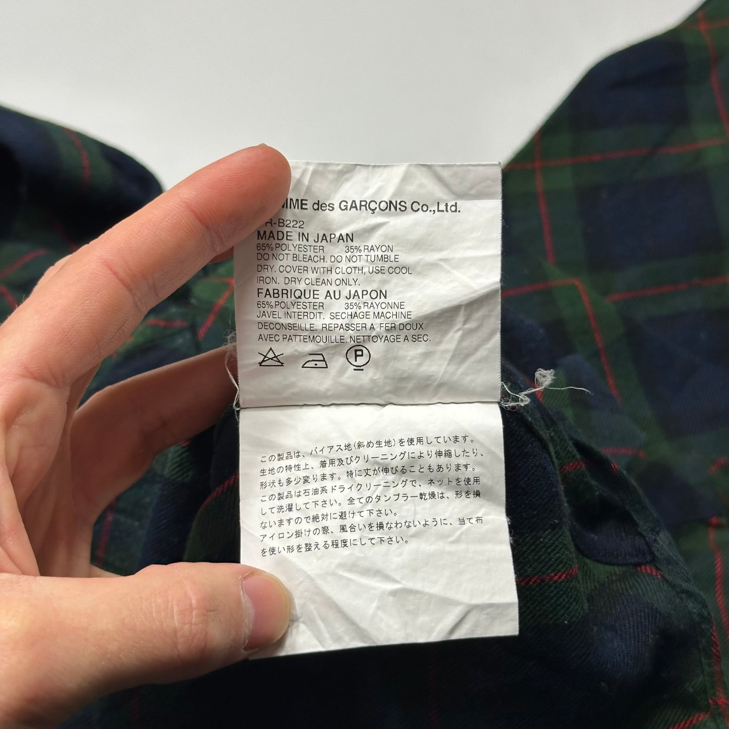 Comme Des Garçons Homme Plus Evergreen 2006 Bias Plaid Shirt - S/M