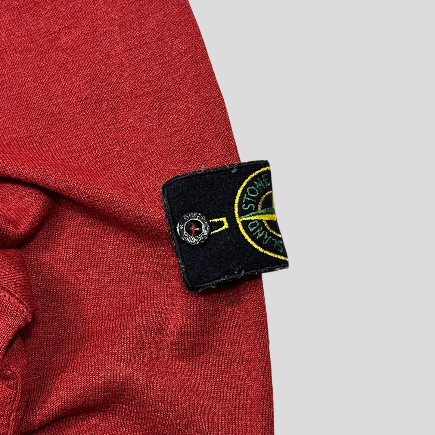 Stone Island 2010 Blood Red Flax & Silk Lightweight Knit - L