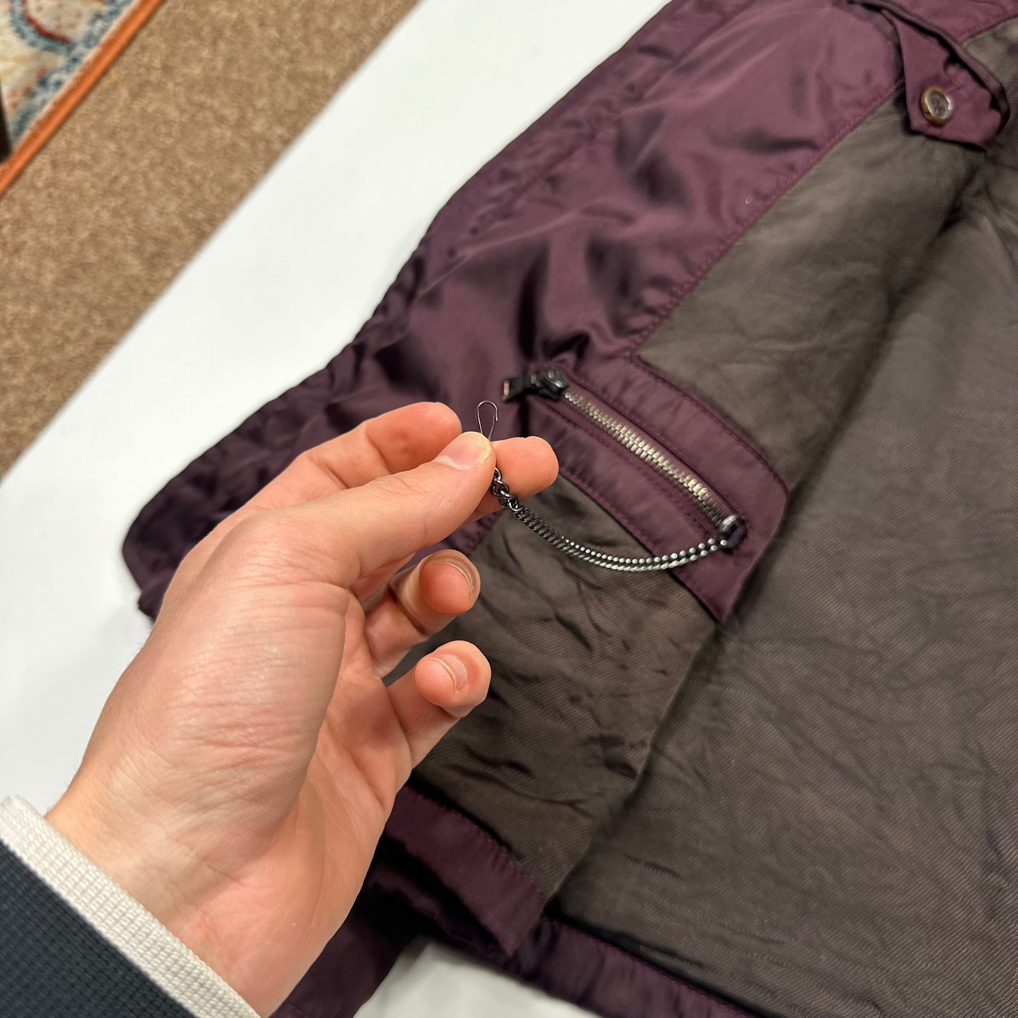 Prada 00’s Wine Nylon Modular Padded Work Jacket - L