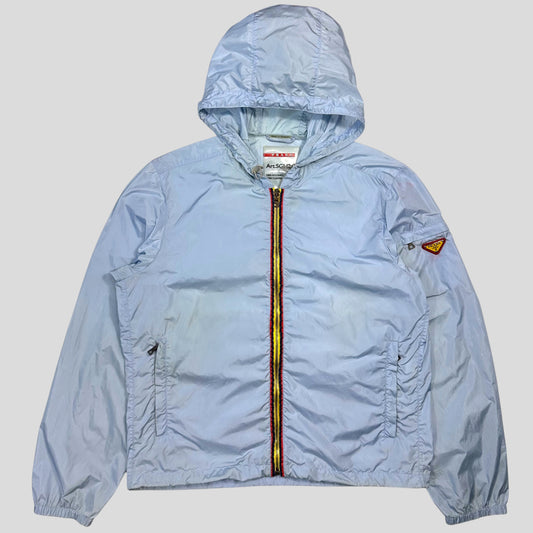 Prada Milano 2010 Baby Blue Contrast Plaque Logo Windbreaker - L