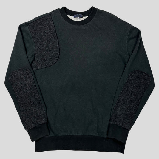 Comme Des Garçons Homme 2007 Asymmetrical Wool Panelled Sweatshirt -  M/L