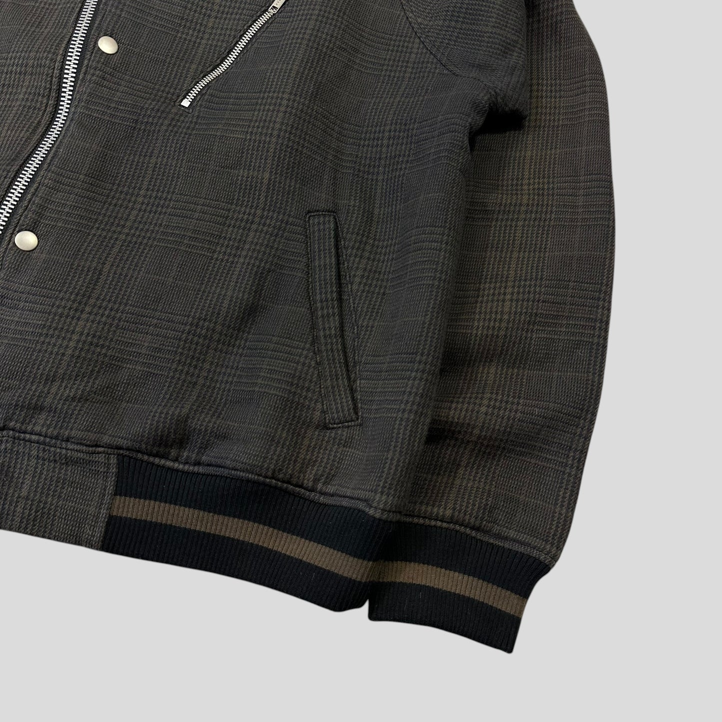 Final Home 1999 Asymmetrical Tonal Plaid Bomber Jacket - S/M