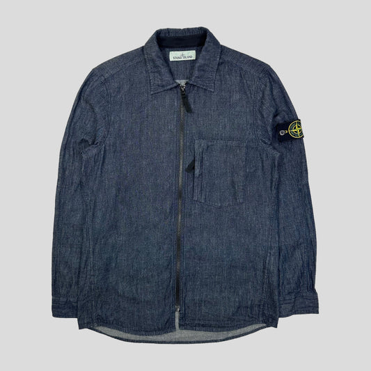 Stone Island Denim Zip Overshirt Jacket - M