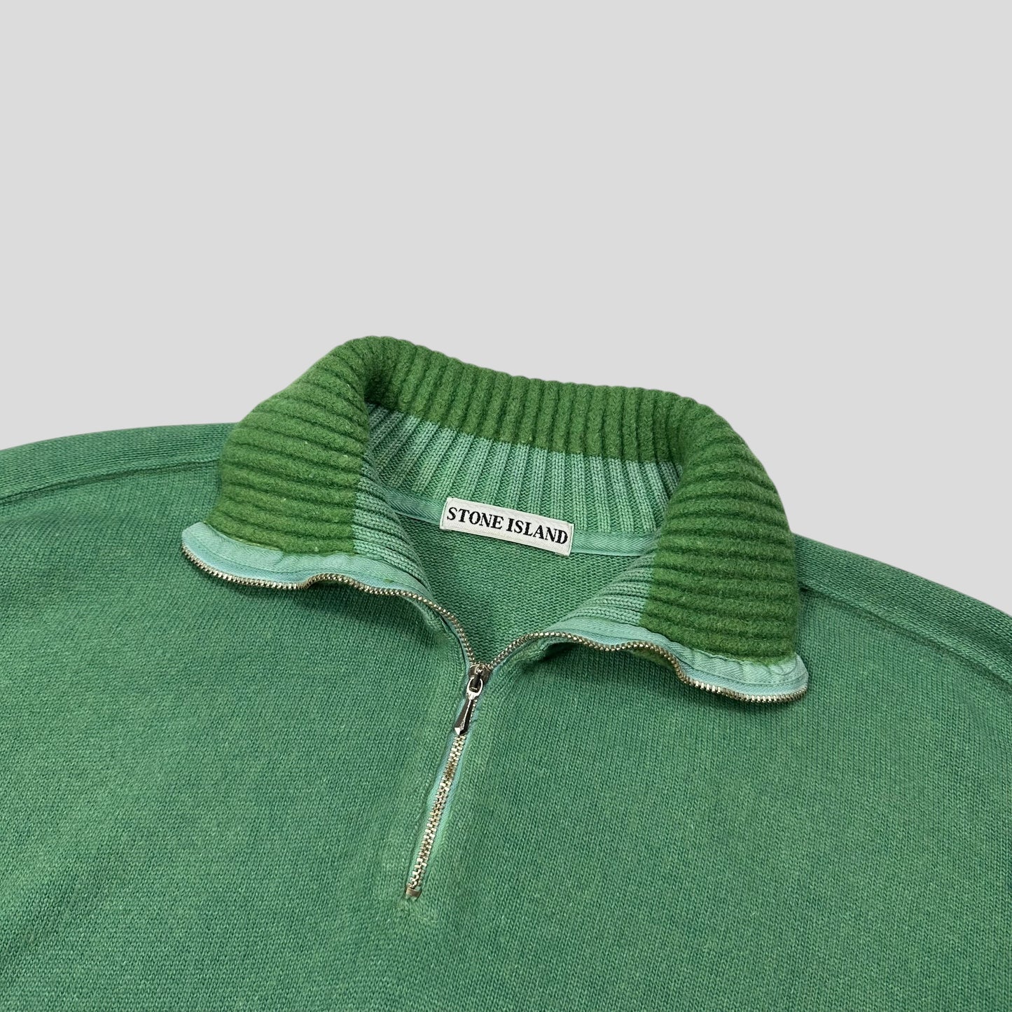 Stone Island 1988 Thick 1/4 Zip Two-tone Pullover Knit - L