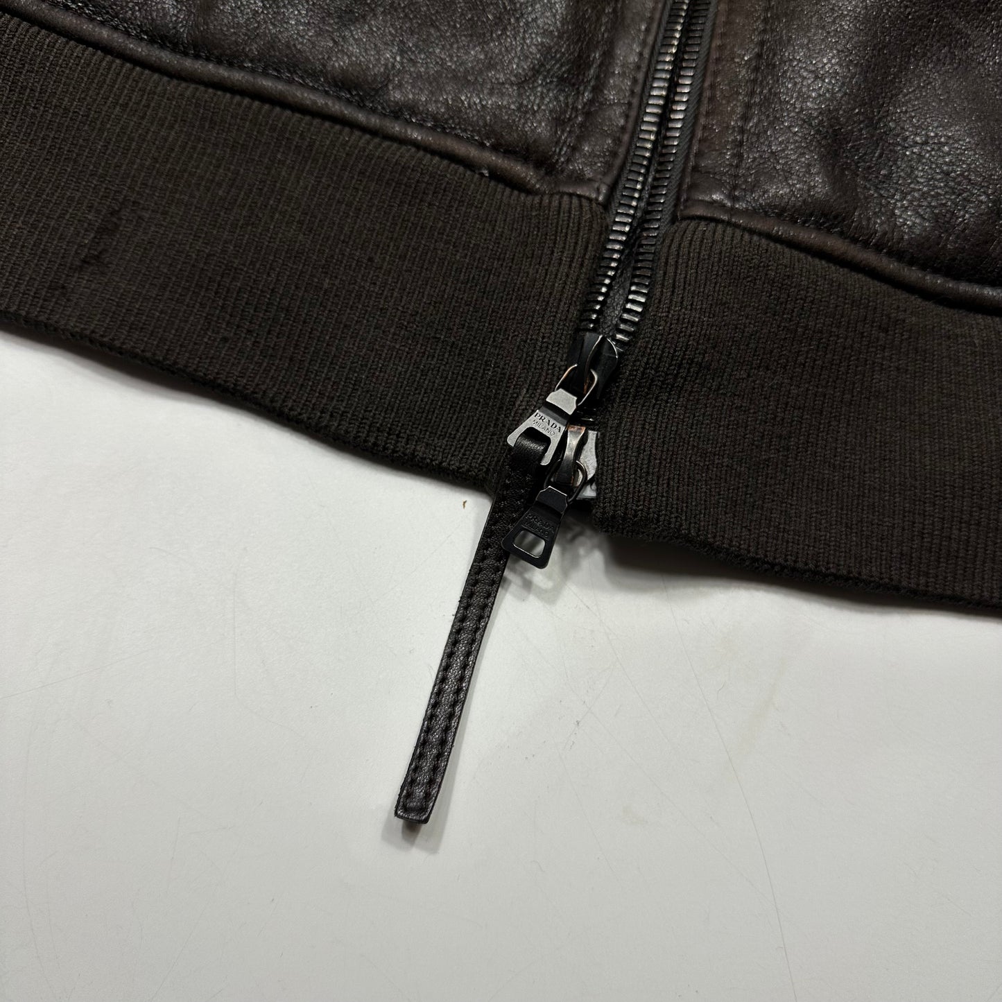 Prada Milano 00’s Leather Sheepskin Fur Full Lined Bomber Jacket - IT52 (L)