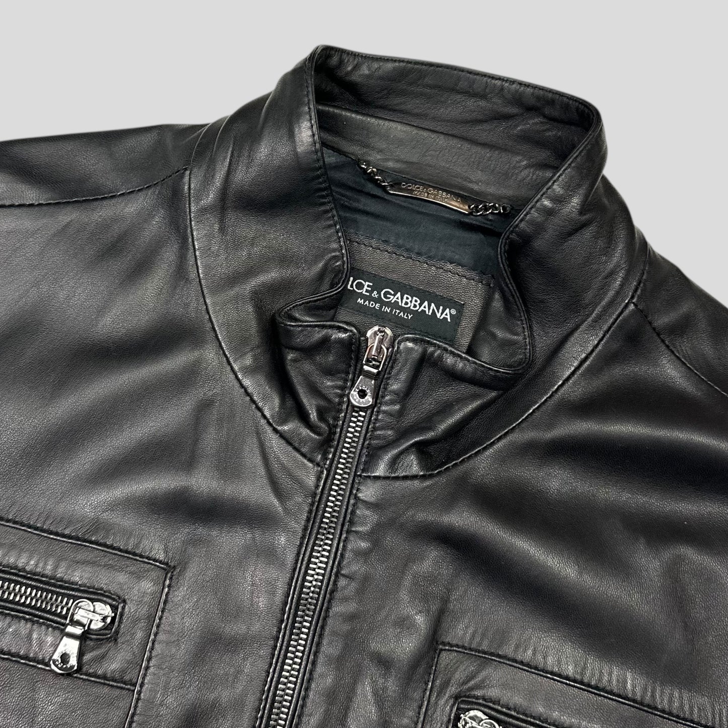 Dolce & Gabbana 00’s Multipocket Lambs Leather Cargo Bomber Jacket - IT56 (XL)