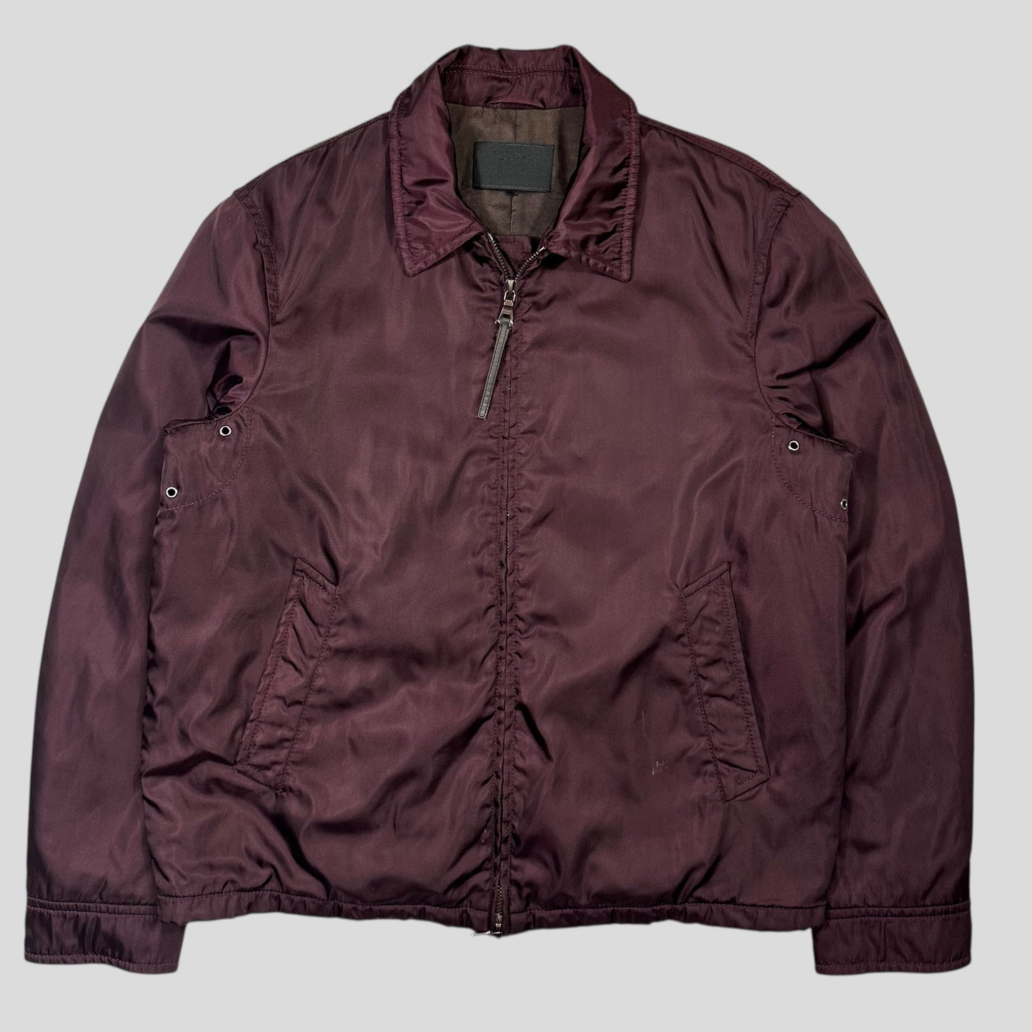 Prada 00’s Wine Nylon Modular Padded Work Jacket - L