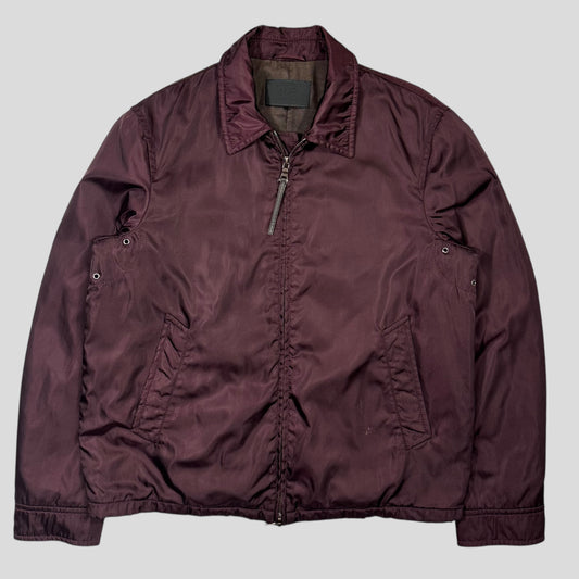 Prada 00’s Wine Nylon Modular Padded Work Jacket - L