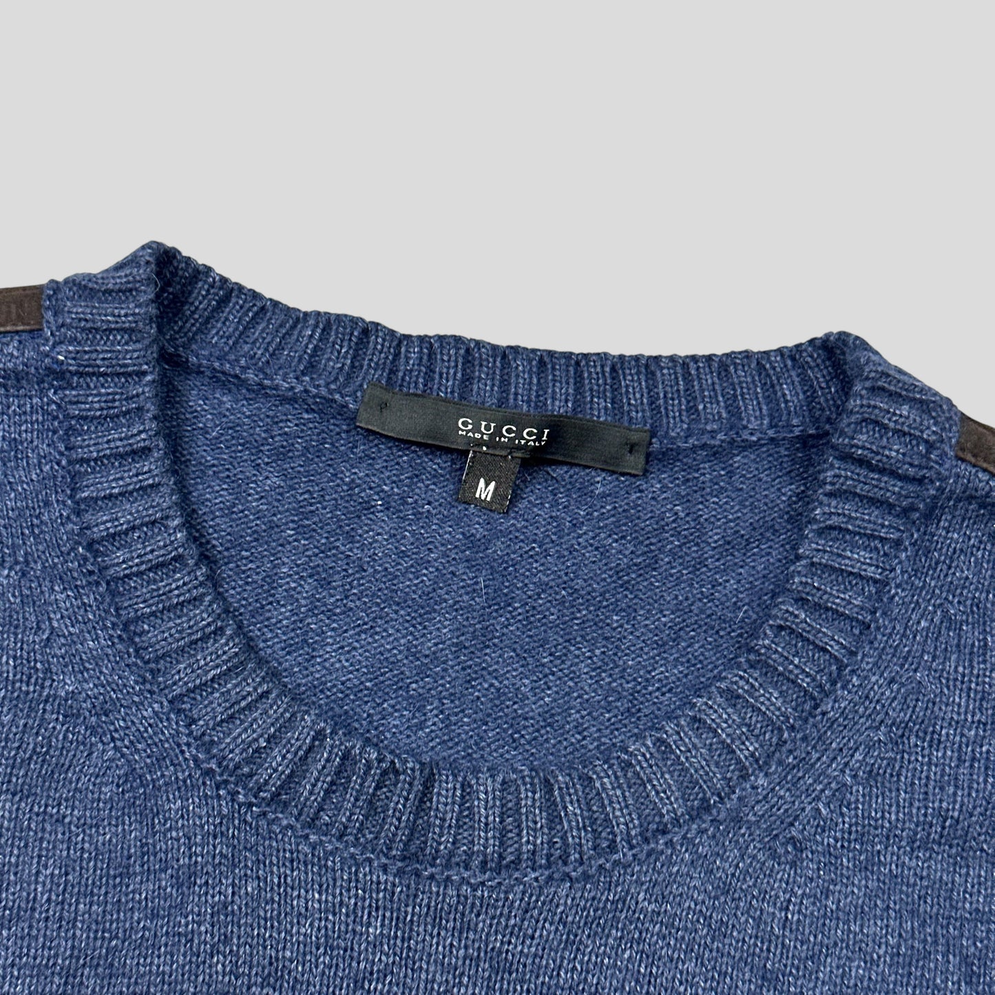 Gucci Mélange Alpaca & Angora Silk Lightweight Logo Knit Jumper - S